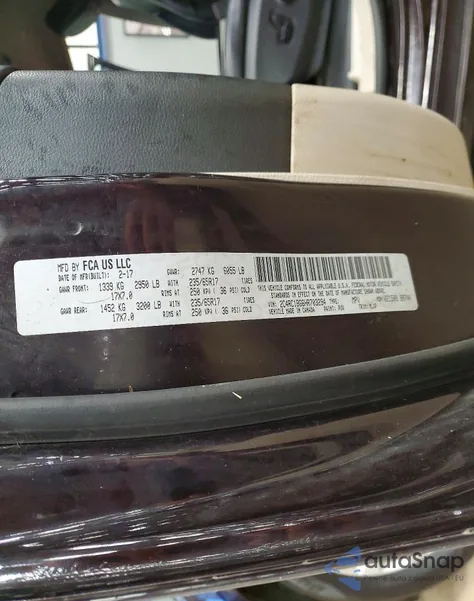 2017 Chrysler Pacifica Touring L from USA, damaged, VIN 2C4RC1BG6HR703294